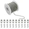 32.8 FT Stainless Steel Ball Beaded Chain Necklace Chains for Making Jewelry with 20 Pieces Matching Connectors Silver Color Metal Pull Chain Roll Spool Ball for Dog Tag DIY (2.4mm in Diameter)